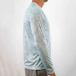 Vêtements de Fitness de pêche en polyester 100% coton pour hommes professionnels Impression par sublimation numérique complète Conception de col rond respirant - Product Image 5