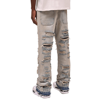 Fabricant de jeans sur mesure, jeans évasés vintage Y2K, 100% coton, effet usé à la main, pour hommes