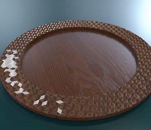 Plateau de service en bois arabe au design moderne et durable pour la présentation créative de desserts et les célébrations traditionnelles du Ramadan - Product Image 2