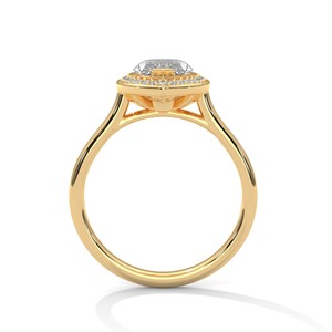 2.0ct Marquise Cut Moissanite Halo <b>Solitaire</b> <b>Ring</b> 925 Sterling <b>Silver</b> Engagement Band - Product Image 5