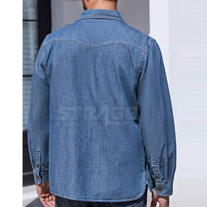 Camisa de Mezclilla para Hombre, Elegante y Transpirable, 100% Algodón, Diseño Ecológico y Ligero, Aspecto Pulido, Ajuste Cómodo, Líneas Limpias, Fácil de Usar - Product Image 5