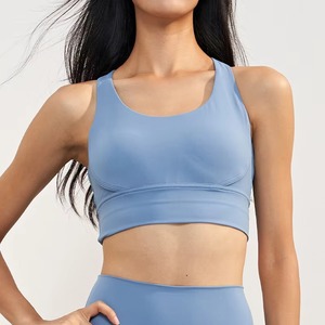 Custom Wholesale Womens Sleeveless Fitness Crop Top Breathable Soft Racerback Sports Tank Tops with <b>Pads</b> - Product Image 6