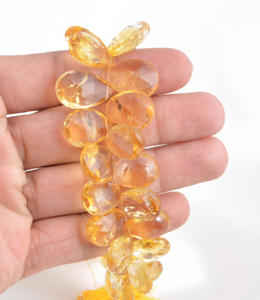 ลูกปัดซิทรินทรงหยดน้ำเจียระไนขนาด 8 นิ้ว l ลูกปัดซิทรินทรงหยดน้ำเจียระไนจากธรรมชาติสำหรับทำเครื่องประดับอัญมณีชั้นดี - Product Image 4