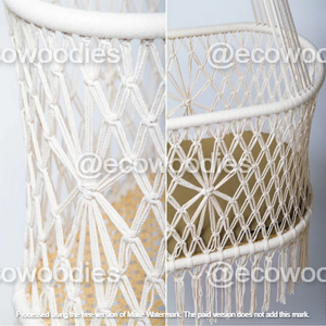 Silla Colgante de Ratán PE de Alta Calidad y Estilo Rústico, Hamaca, Muebles de Exterior para Patio o Dormitorio, con Cojín - Product Image 2