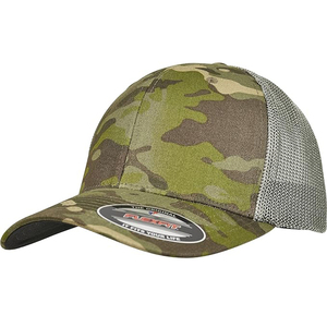 Gorra Trucker de Perfil Medio Precurvada con Logotipo Estampado, Gorra de Caza Unisex de Malla de Camuflaje con Bandera Americana 2026 - Product Image 3
