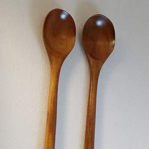 Nouveaux ensembles de couverts en bois écologique faits à la main, cuillère et fourchette pour salade, vaisselle naturelle faite à la main, cuillère et fourchette pour la maison, restaurant, vaisselle de table - Product Image 6