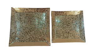 Bandeja de Servir Rectangular de Metal Plateado de Lujo, Asas Decorativas con Nudos, Acabado Texturizado, Patrón Escénico, Diseño Moderno, Multifuncional - Product Image 6