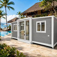 Maison conteneur modulaire portable de 30 pieds, extensible et respirante, à structure en acier, pour hôtel extérieur, ferme, école, ou espace de vie