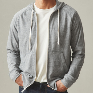 Full Zip Hoodie for Men Organic Cotton Sweatshirt With Hooded Fleece Men's Hoodies Custom Zipper Hoodies - Product Image 3