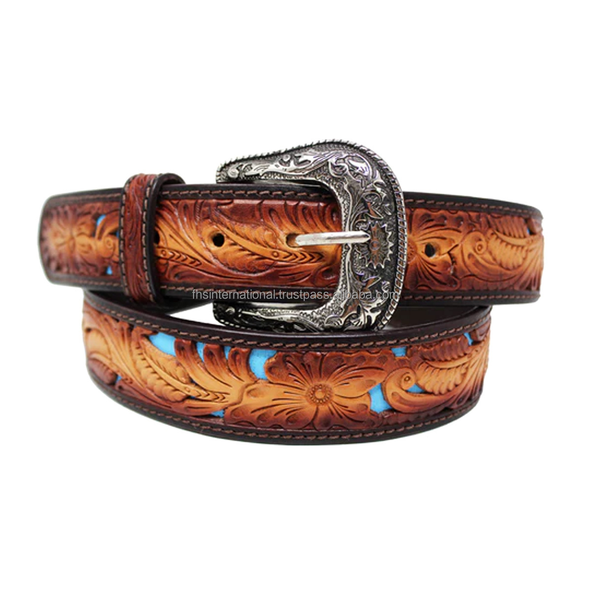 Cinturón Western De Cuero Con Cuentas Personalizado Y Hecho A Mano: Cinturón De Rodeo De Grano Completo Con Hebilla Extraíble - México