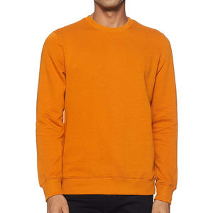 Suéter de Punto con Cuello Redondo Color Naranja para Hombre, Corte Regular, Color Sólido, Ropa Casual de Otoño e Invierno, Sudaderas para Hombre - Product Image 1