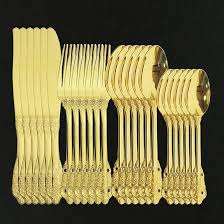 Atractivo mango 24 piezas latón Metal cubiertos cuchara tenedor cuchillos conjunto pintado acabado cubiertos juegos utensilios de cocina comedor cubiertos - Product Image 6