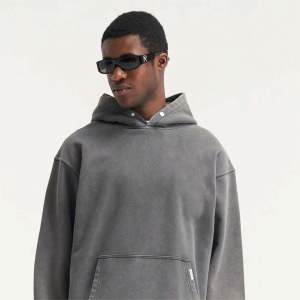 Sudadera con Capucha para Hombre, Estilo Vintage, Lavado Regular, Hombros Caídos, Color Gris Lavado Personalizado, Logotipo Bordado, Lavado Ácido, Garantía Comercial, Felpa - Product Image 5