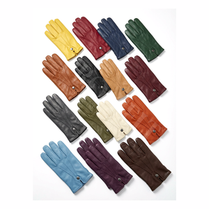 Vente chaude Gants en cuir personnalisés à cinq doigts à surface lisse avec poignet sécurisé Activités quotidiennes d'hiver Gants de conduite - Product Image 1