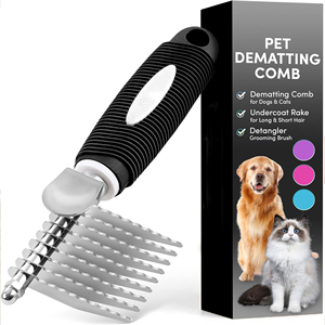 Peigne en métal simple Demitting pour chiens et chats, long, 2,5 lames en acier de sécurité, emballé dans une boîte, pour démêler les poils emmêlés et noués - Product Image 1