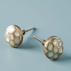 Bouton et poignées d'armoire en laiton de forme florale en nacre pour la chambre à coucher Fournitures de travail du bois Utilisation directe du fabricant - Product Image 3