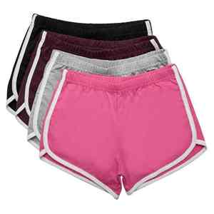 Shorts de sport pour femmes sans couture, unis, taille haute, effet push-up, style athlétique, avec poches, extensibles dans les quatre sens - Product Image 1