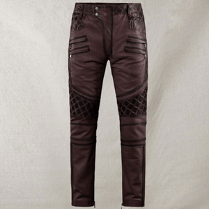 OEM de alta calidad ligero de cuero genuino pantalones de los hombres de tamaño personalizado ropa informal pantalones de cuero de los hombres en diferentes tamaños - Product Image 1