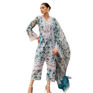 Precios al por mayor Diseños personalizados 100% Vestido formal y de fiesta de alta calidad Conjuntos de mujer Vestidos de estilo boutique de diseñador pakistaní - Product Image 1