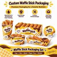 Boîte en carton gaufré personnalisée pour churros, desserts, snacks, biscuits, pâtisseries, emballage alimentaire à emporter avec logo