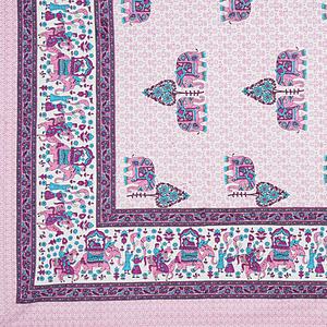 Royal Pink Elephant Parade Cotton Bed Sheet Set <b>Indian</b> Traditional Jaipuri Floral Print 3 Pcs Queen Bedding Home Hotel Decor - Product Image 4