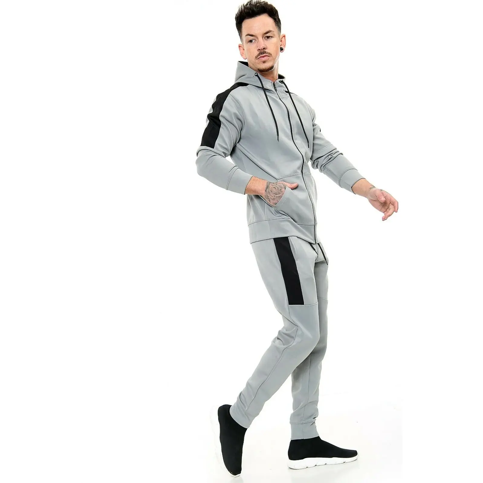 2023 Sweatpakken Van Hoge Kwaliteit Unisex Sets Over Gestapelde Sweatpakken Heren Hoodie Met Ritssluiting En Trainingspak