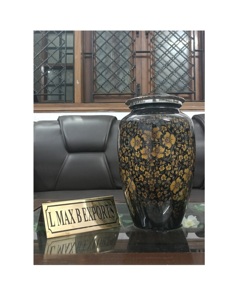 โถอัฐิอลูมิเนียมขัดเงาทองสีดำสำหรับฌาปนกิจการออกแบบที่ทันสมัย - Product Image 2