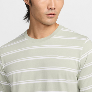 เสื้อยืดผ้าฝ้าย100% ระบายอากาศ150กรัมสำหรับผู้ชายทรงหลวมพอดีตัวพิมพ์ลายลูกเรือออกกำลังกายกระเป๋ากันยับ - Product Image 4