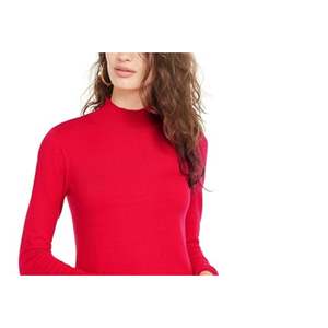 Maglietta casual a maniche lunghe con collo alto Planet Gold Junior, colore rosso, taglia media - Product Image 2