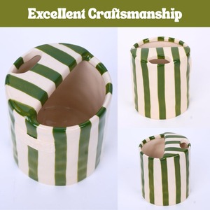 Mug de voyage rayé tendance en céramique fait main, peint à la main, tasse à café, cadeau de Fête des Mères pour elle - Product Image 4