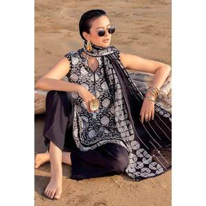 B-52013 Ensemble 3 pièces non cousu en mousseline imprimée, respirant, grande taille, idéal pour les fêtes et événements, avec fermeture éclair en dentelle, XS - Product Image 2