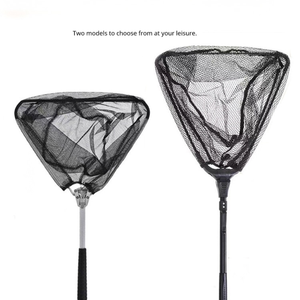 Épuisette de pêche pliable avec manche télescopique en aluminium, filet en caoutchouc, flottante, pour kayak, pêche à la truite et au bar - Product Image 3