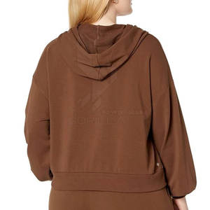 2025 nouveauté en gros de haute qualité femmes haut court sweats à capuche Logo personnalisé Style Streetwear pour l'hiver avec col à capuche - Product Image 2