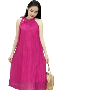 越南制造商长裙女式优雅休闲布时尚可洗每一件