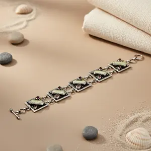 กำไลข้อมือและกำไลเงินประดับพลอยมอยส์ซาไนต์สำหรับผู้หญิง - Product Image 1