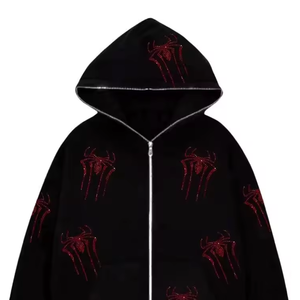 เสื้อฮู้ดดี้โอเวอร์ไซส์บุขนแกะสำหรับผู้ชาย ผ้าฝ้าย 100% 400 GSM ประดับคริสตัล ระบายอากาศได้ดี เหมาะสำหรับฤดูหนาว คุณภาพสูง สตรีทแวร์ สั่งทำได้ - Product Image 6