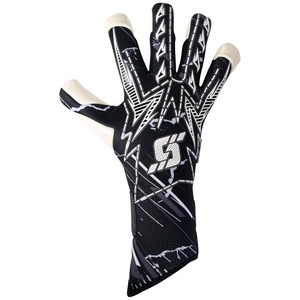 Black Custom Design Non-Slip Breathable Lightweight Full <b>Finger</b> Hand Grips Football Goalkeeper Gloves for Soccer Sports - Product Image 2