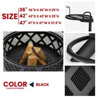 BBQ Outdoor Feuerstelle Tisch Metall-Feuerstelle BBQ-Grills Holzöfen für Camping Holzfeuer-Pizzaofen Terrasse Garten