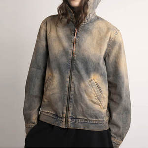 Sudadera con Capucha Personalizada de Alta Calidad, Estilo Urbano, con Cierre, Vintage, Doble Capa, Lavado Ácido, Decolorada por el Sol, con Bolsillos - Product Image 3