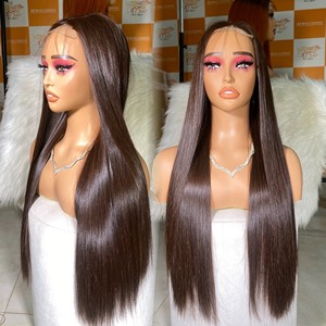 2024 pelucas de cabello humano de Color personalizado al por mayor pelo crudo vietnamita Super doble hueso dibujado peluca recta 180% densidad - Product Image 1