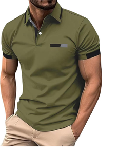 เสื้อโปโลผ้าคอตตอนสำหรับผู้ชายเสื้อถักแบบถักแขนสั้นระบายอากาศลายปักโลโก้ฤดูร้อน - Product Image 2