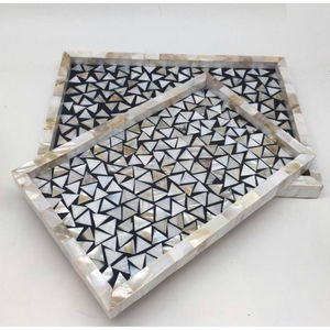 Bandeja redonda para servir comida de diseño elegante, patrón Floral, bandeja para servir nácar blanca, venta al por mayor, accesorios de cocina para el hogar y el Hotel - Product Image 3