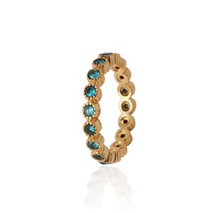 Anillo de piedras preciosas de cuarzo rosa hecho a mano forma redonda con bordes de diseñador de corte facetado chapado en oro joyería de moda bonita - Product Image 3