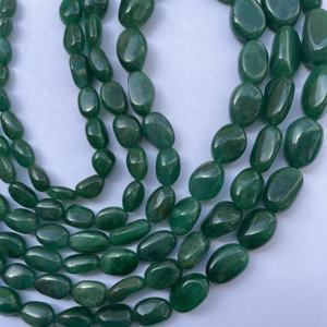 8mm 10mm 12mm piedra Esmeralda verde oscuro Natural suave Tumble Maniya cuentas hebras cadena joya creación hecha a mano India IGI - Product Image 4