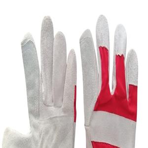 Guantes de aparejo de cuero dividido de doble palma Anti-Corte Anti-impacto Antideslizante Anti-calor Guantes de seguridad para el trabajo industrial Forro de algodón Rojo - Product Image 6