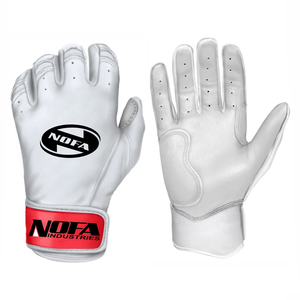 NOFA INDUSTRIES White Purple Batting Gloves Leather Padded <b>Hook</b> And Loop Closure Unisex Adult Training - Product Image 6