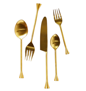 Ensemble de couverts à poignée plaqué or brillant admirable poignée finie brillante accessoires de cuisine et de table pour les mariages - Product Image 4