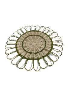 ถาดเสิร์ฟทรงกลมหวาย/หวายเทียมสานมือ - ตะกร้าตกแต่งบนโต๊ะอาหารหลากสี - Product Image 2