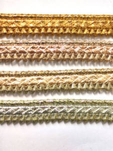 Fil métallique en dentelle Zari emballé en bobine, dentelle à broder avec couleur personnalisée et taille de 15 mm pour vêtements, chaussures et sacs - Product Image 4