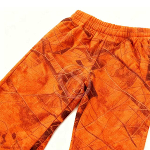 Conjunto Deportivo Casual de Invierno de Talla Grande Personalizado, 2 Piezas, Algodón y Poliéster, Camuflaje Naranja, Grueso, Transpirable, Sudadera Holgada - Product Image 5
